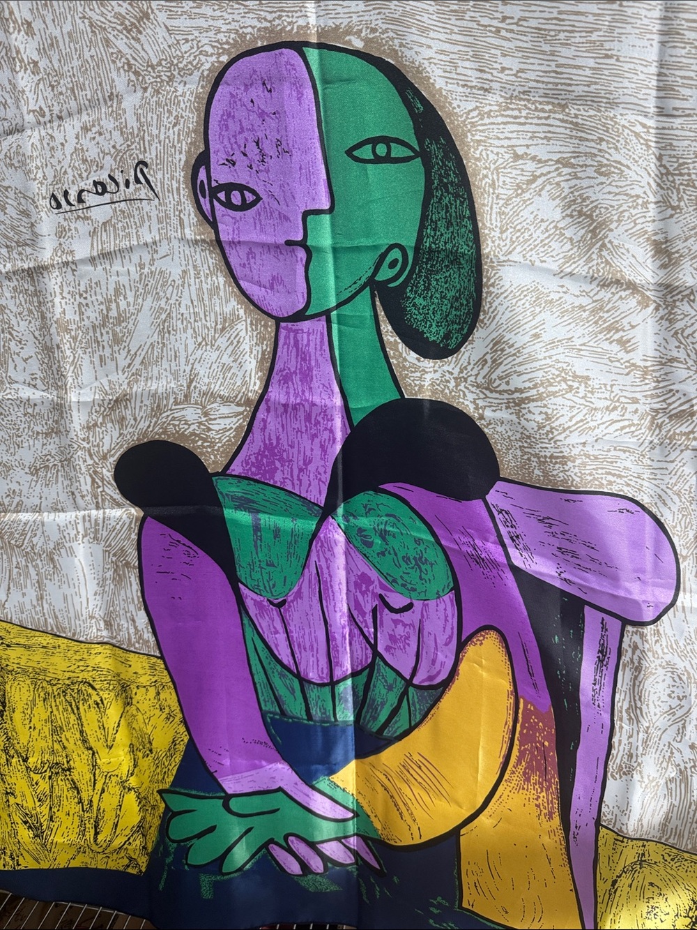Vintage Picasso Cubist Art Scarf - Picture 2 of 2